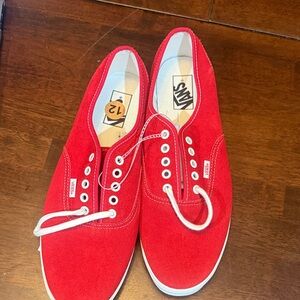 Vans Men's Vibrant Red Lace-Up Sneakers